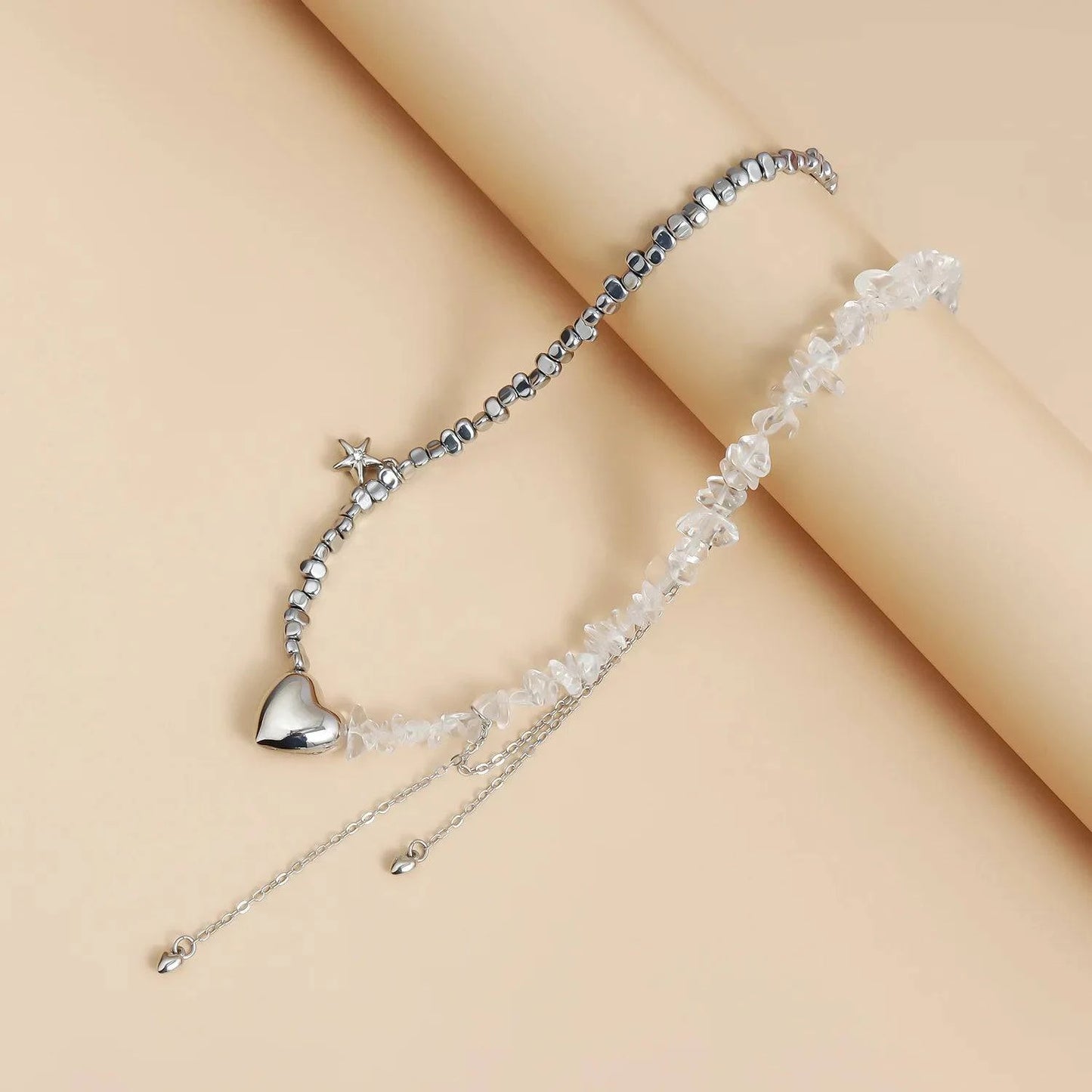 Crystal Panelled Heart Necklace