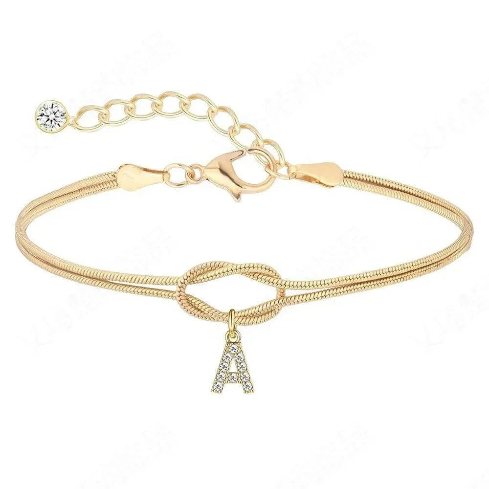 Letter (A-Z) Love Knot Bracelet