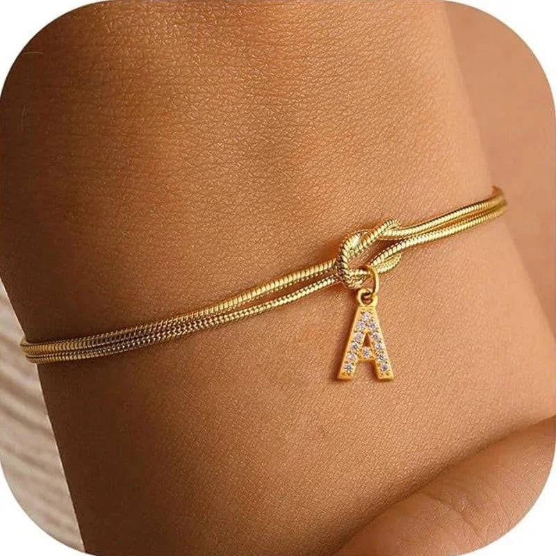 Letter (A-Z) Love Knot Bracelet